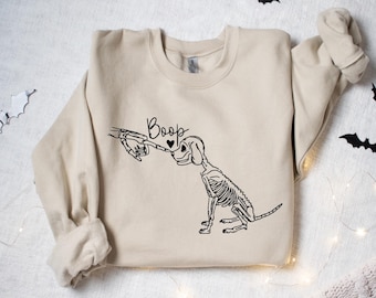 Dog Halloween Shirt - Boop Dog Shirt - Dog Skeleton Shirt - Spooky Season Top - Halloween Shirt - Halloween Sweatshirt