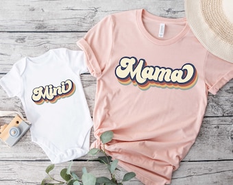 Mama Mini Retro Shirt, Mama Shirt, Mini Shirt, Moederdag cadeau, Bijpassend Mama en Mini Shirt Schattig Mama Shirt Shirt voor moeder en dochter