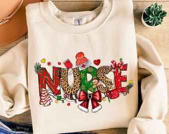 Nurse Coquette Bow Sweatshirt,Nurse Coquette Bow,Christmas Nurse tShirt,Xmas Bow Nurs Hoodie,Merry Christmas Tee,Nurse Xmas Gift Long sleeve
