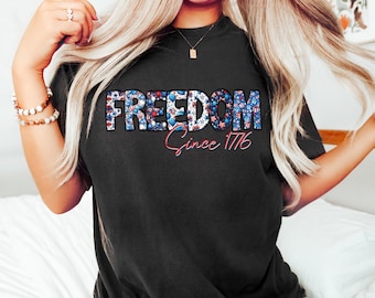 Freedom 4th Of July Shirt,Gift For American,4th Of July Flag Graphic T-Shirt,Freedom Tee,Independence Gift,4th Of July Kids Crewneck Gift