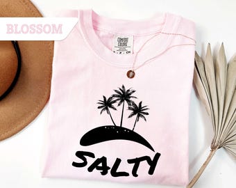 Comfort Colors® Salty Shirt, Salty T-Shirt, Beach Shirt, Tropical Island Shirt, Funny Salty Shirt, Summer Vacation Tee, Retro Summer Shirt