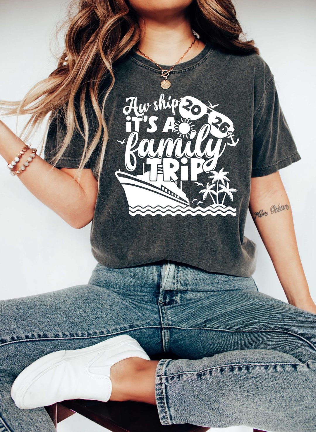 2026 Aw Ship Its A Family Trip Shirt, Family Vacation Tshirt, Family ...