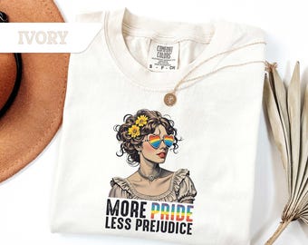 Comfort Colors® More Pride Less Prejudice Shirt, LGBTQ Shirt, Pride And Prejudice Shirt, Proud Ally Shirt, Pride Month Shirt, LGBTQ Tshirt