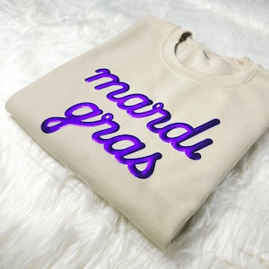 Mardi Gras Festival 3D Puff Sweatshirt, Mardi Gras Party Puff Tshirt, Embossed Mardi Gras Gift, Mardi Gras Puff Tshirt, Fat Tuesday Tee