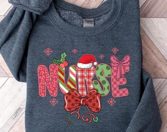 Christmas Nurse Sweatshirt, Christmas Nursing Sweater, Nurse Life Christmas Tee, School Nurse Christmas, Stethoscope Christmas Nurse Crew