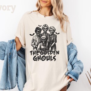 Comfort Colors®The Golden Ghouls Shirt, Funny Halloween Sweatshirt, Retro Halloween Tee, Dark Humor Shirt, Women Spooky Season TShirt Gift