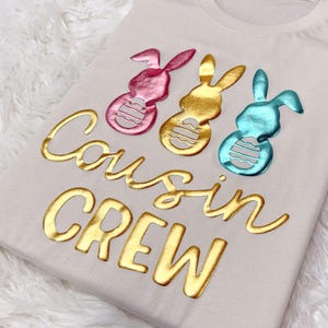 Cousin Crew Easter Puff Shirt, Cute Matching Puff Sweatshirt, Trendy Embossed Easter Puff Tshirt, Puff Youth Easter Shirt, 3D Puff Shirt