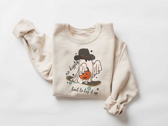 Western Ghost Sweatshirt, Cute Spooky Shirt, Halloween Gift, Halloween Shirt ,Cowboy Ghost Shirt, Western Halloween Shirt, Country Ghost Tee