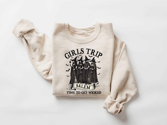 Girls Trip Salem Sweatshirt, Halloween Shirt, Retro Halloween T Shirt, Halloween Witch Sweatshirt, Salem Massachusetts, Salem Witch