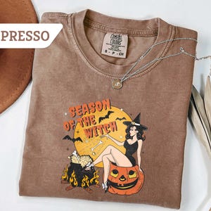 Comfort Colors®Season Of The Witch Tshirt, Halloween Witch Sweatshirt, Retro Halloween Shirt, Spooky Season Shirt,Halloween Witchy Vibes Tee