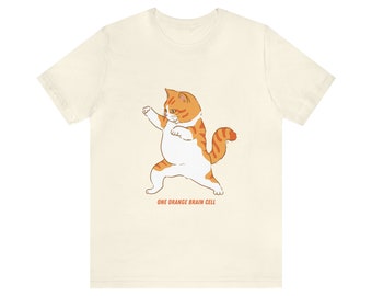 One Orange Brain Cell T-Shirt, Funny Cat T-Shirt, Orange Tabby T-Shirt, Clever Cat T-Shirt