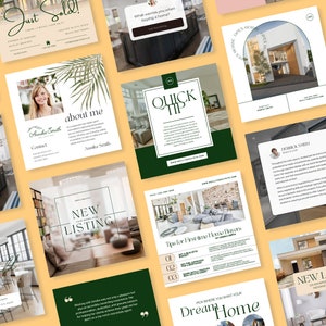 30 Real Estate Social Media Templates | Instagram Facebook Canva | Realtor Real Estate Agent | Digital Download Just Sold Open House Post