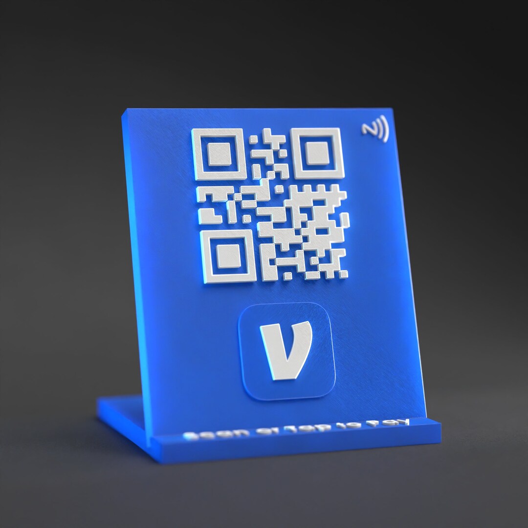 Venmo QR Code Stand W/ NFC Chip - Scan/tap to Pay With Venmo - Etsy