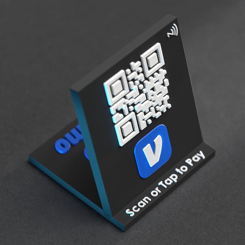 Venmo QR Code Stand W/ NFC Chip - Scan/tap to Pay With Venmo - Etsy