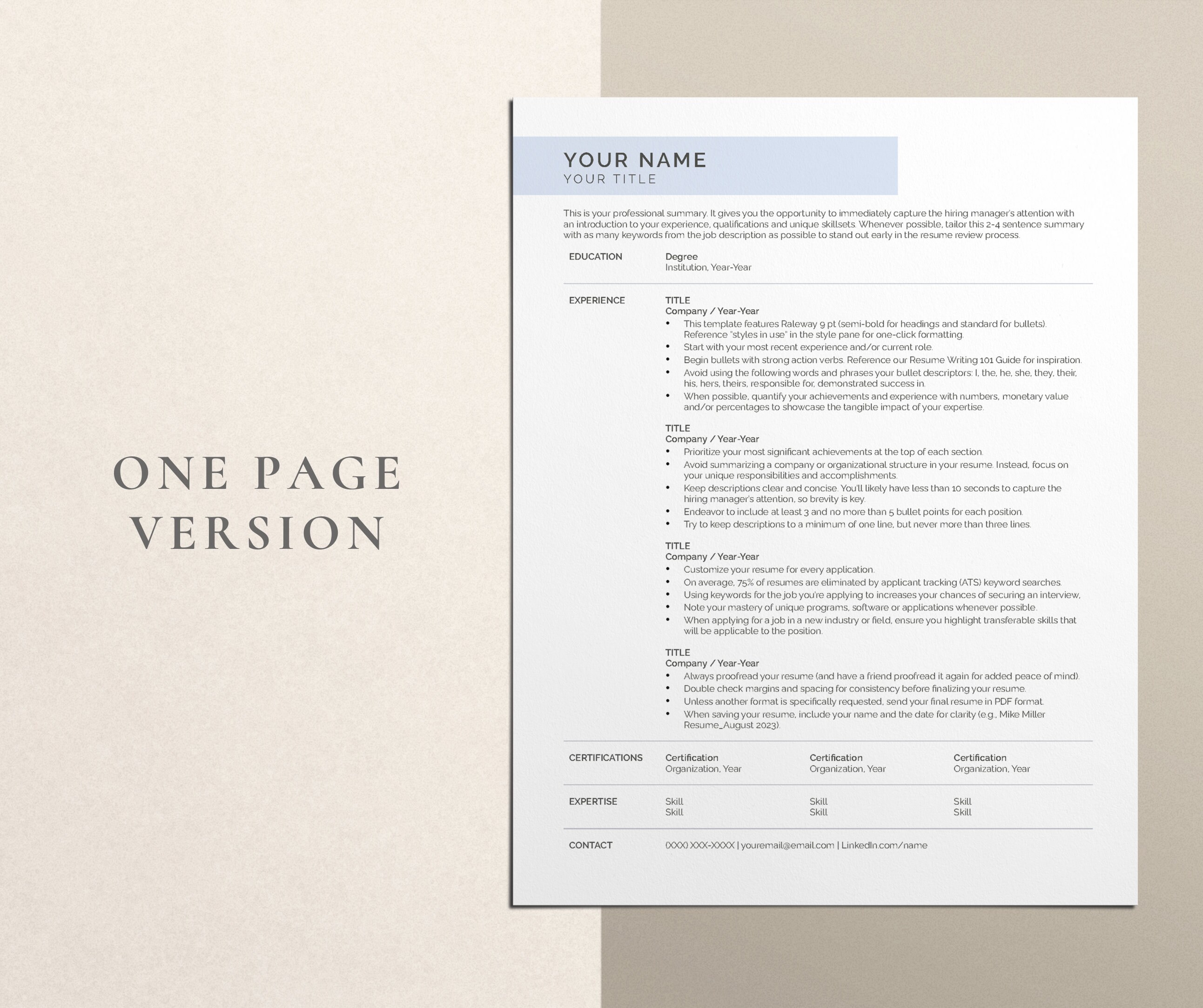 ATS Resume Template for Google - Il Fullxfull.5353365073 C2kv