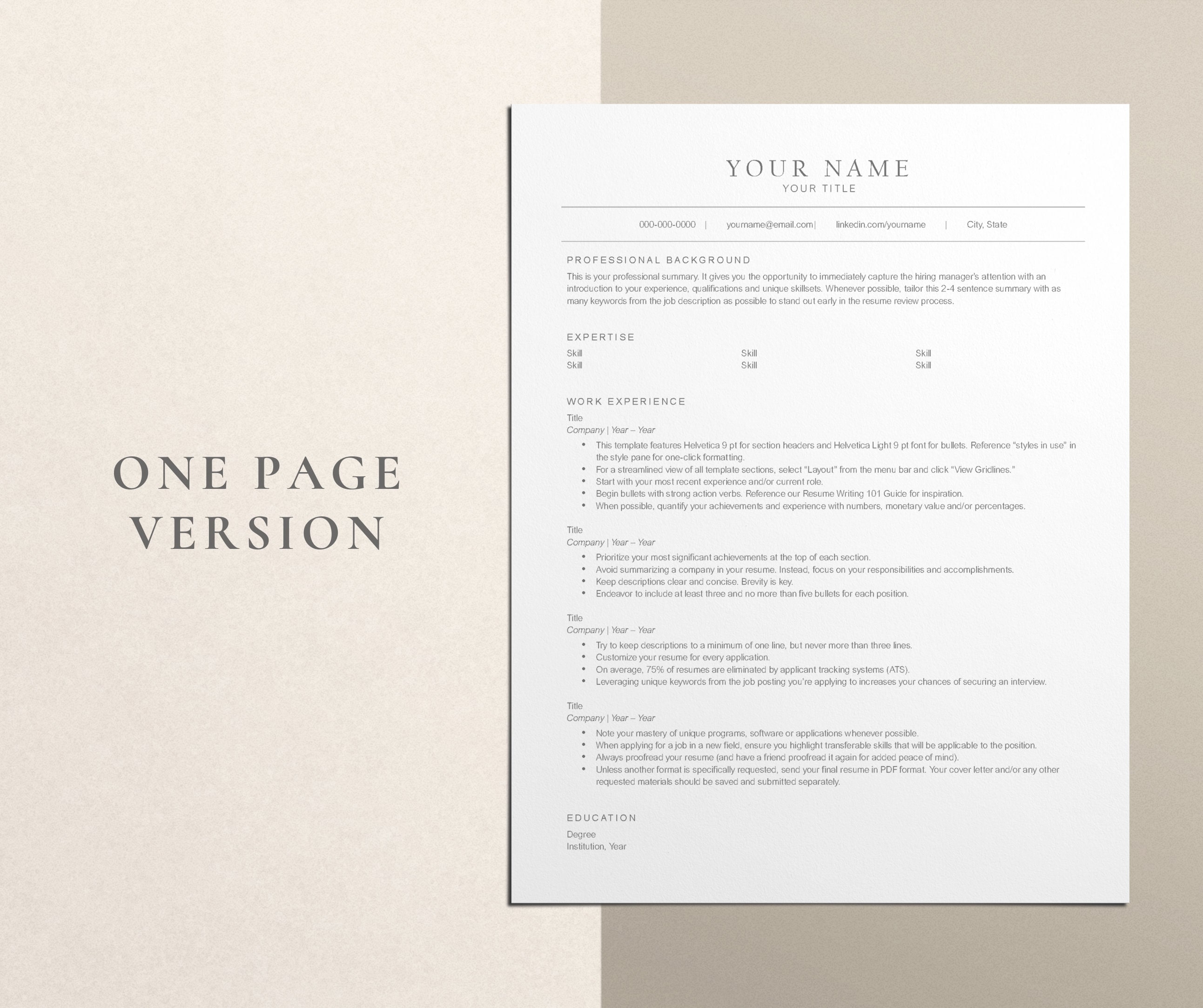ATS Resume Template for Google - Il Fullxfull.5364059027 R9cr 