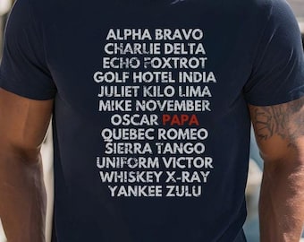 Aviator Papa Shirt: Aviation Alphabet Tee for Pilot Dad or Grandpa