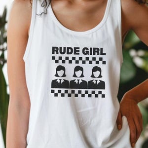 Rude Girl Tanktop Ska Music Black and White Two-Tone Third Wave Checker Vintage Racerback Tank