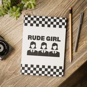 Rude Girl Notebook Ska Music Black and White Two-Tone Third Wave Checker Vintage Journal