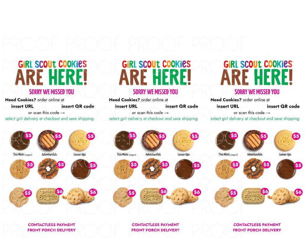 EDITABLE Girl Scout Cookie Door Hangers Etsy