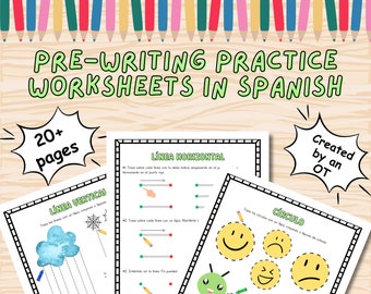 Spanish Pre-Writing Practice Sheets | OT Lines & Shapes (PDF)