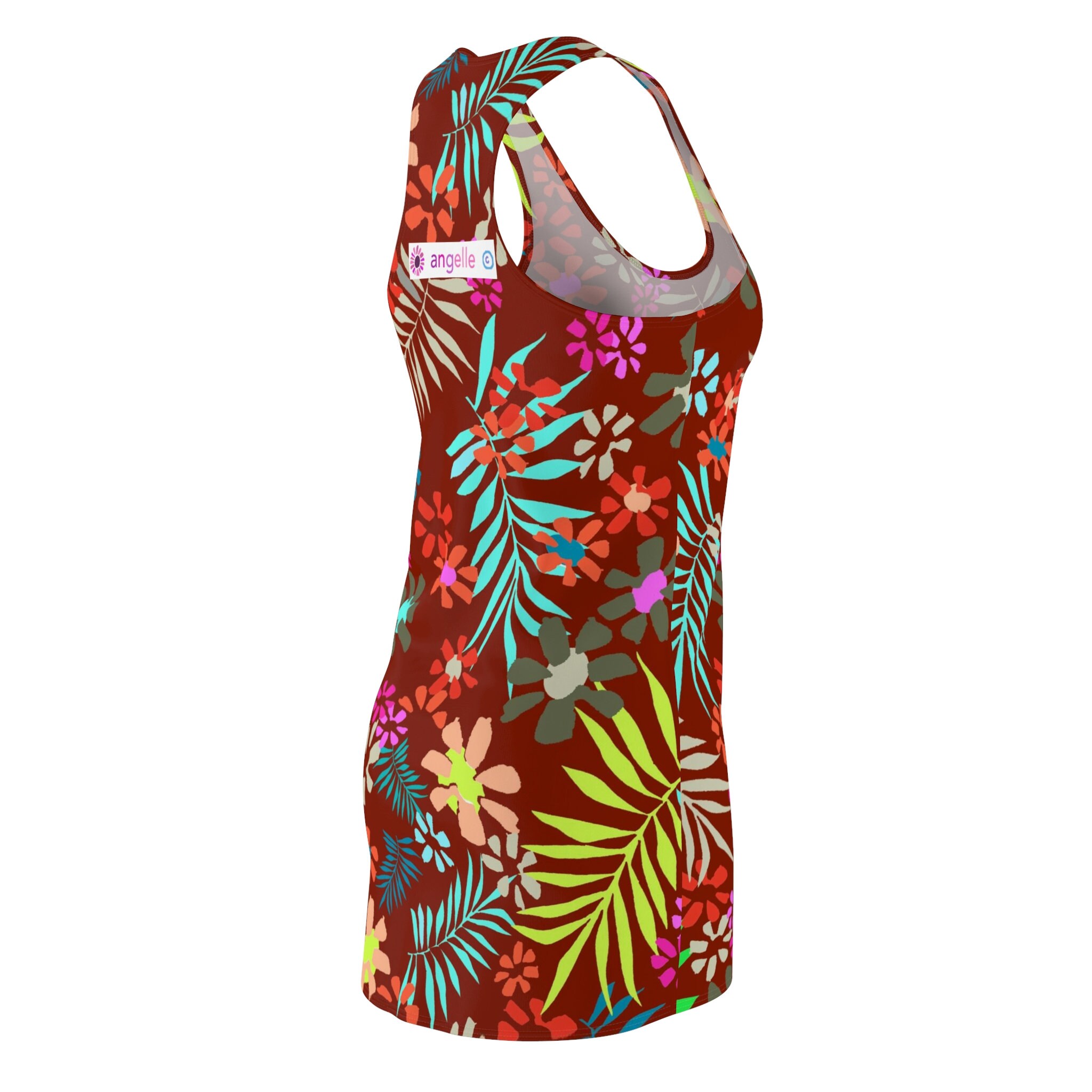 Tropical Red Women's Cut & Sew Racerback Dress