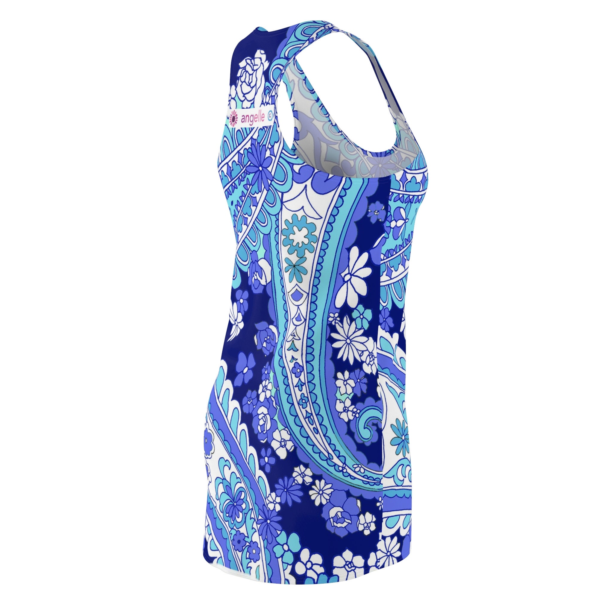 Paisley Blue Women's Cut & Sew Racerback Dress