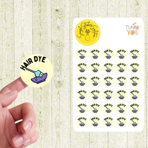 Adesivos de lembrete de tintura de cabelo, cuidados com os cabelos, saúde e beleza, adesivos de diário, folha de adesivos de planejador, adesivo de calendário, adesivos organizadores