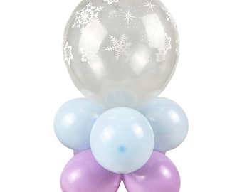 DIY Winter Wonderland Birthday 2 Tier Mini Balloon Centerpiece Kit | Winter Princess Birthday Balloon Table Decoration, Balloons on a Budget