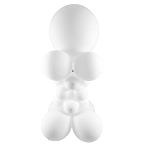 White 40 inch Mini Tapered Balloon Tower Column Balloon Kit | Do it Yourself Balloon Table Top Baptism Decoration | Balloons on a Budget
