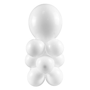 White 3 Tier Mini Balloon Centerpiece Kit | Do it Yourself  White Balloon Table Decorations | Balloons on a Budget | Baptism Party Decor Kit