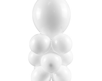 White 3 Tier Mini Balloon Centerpiece Kit | Do it Yourself  White Balloon Table Decorations | Balloons on a Budget | Baptism Party Decor Kit
