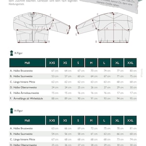 K&ouml;nnte beinhalten: Eine Tabelle mit Ma&szlig;en f&uuml;r eine Jacke in verschiedenen Gr&ouml;&szlig;en. Die Tabelle enth&auml;lt Ma&szlig;e f&uuml;r Brust, Taille, L&auml;nge, &Auml;rmell&auml;nge und Armloch. Die Ma&szlig;e sind in Zentimetern.