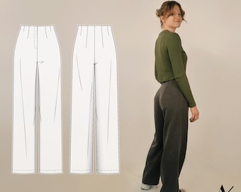 Eucalyptus Pants Pattern and Instructions | Elegant pants with darts. Women's and men's