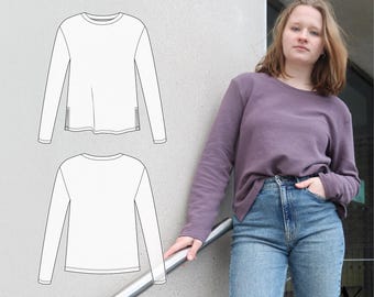 Pattern and instructions for Aralie sweater | Sweatshirt, sweater with slit, men and women