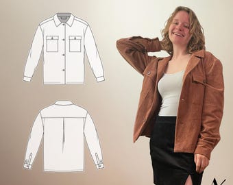 Sewing pattern and instructions shirt jacket juniper | shirt jacket for men and women