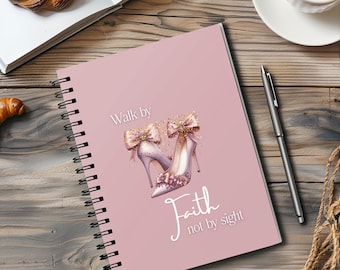 Caderno espiral com citações de fé: inspiração cristã, diário pautado