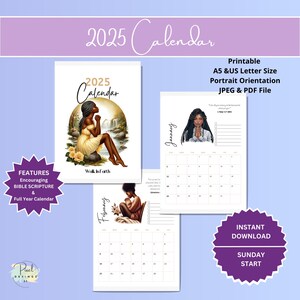 Prayer Calendar, Digital Printable Monthly Spiritual Calendar | Affirmation Gifts for Women, Wall Art | Faith & Wellness Downloadable Gift