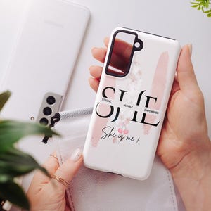She Is Empowered Phone Case | Inspirational Gift for Women | Motivational Boss Lady Case for iPhone 16 & Pixel 9, I am She, Girl Boss Gift