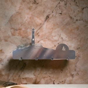 Noble maritime towel holder - lighthouse, beach, sunset
