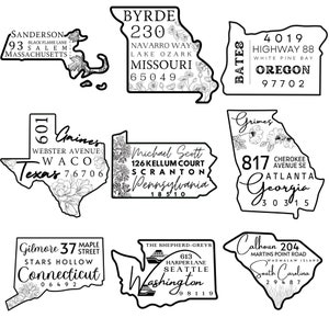 Custom State Outline Return Address Label Sticker