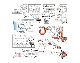 Custom State Outline Return Address Label Sticker