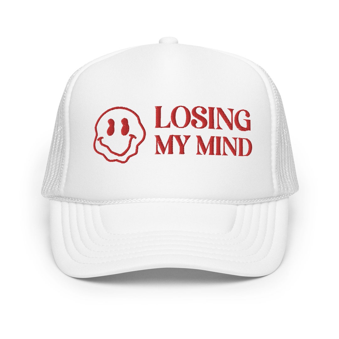 Losing My Mind Foam Trucker Hat | Funny Gift Hat | Smiley Face Design ...