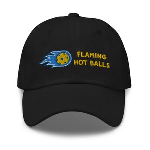 Flaming Hot Balls Dad Hat | Funny Pickleball Hat | Paddle Addict Hat | Dink Hat | White Elephant Gift Cap
