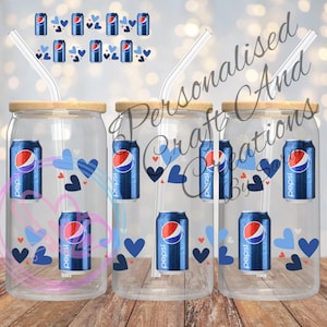 16oz Libbey wrap png digital download - UV DTF  - sublimation soft  drink can design , Pepsi digital drink png design snow globes cups