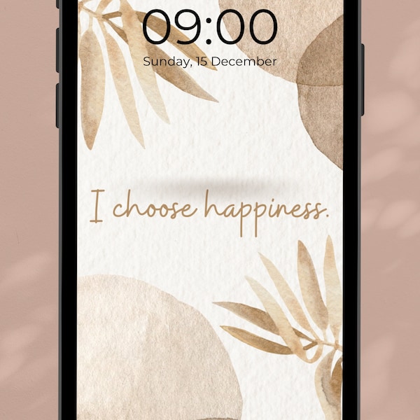 Choose Happiness Phone Wallpaper for mental Heath Inspiration and Motivational Affirmations Art for Phone Self Help Art Depression