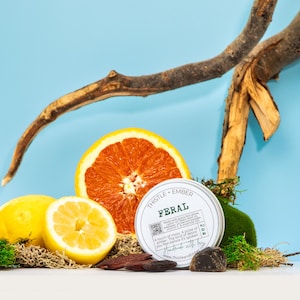 Tallow Balm - FERAL: Oakmoss, amber, grapefruit, lavender, sage. Earthy, 100% Natural DEEP Moisture for Dry, Irritated, or Reactive Skin