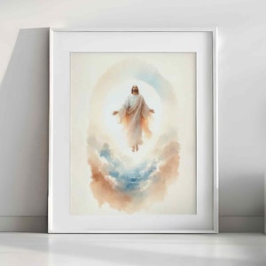 Jesus Ascends Heaven | Christian Ascending | Jesus Art Bible Wall Art Christian Faith, Oil Painting DIGITAL DOWNLOAD #258