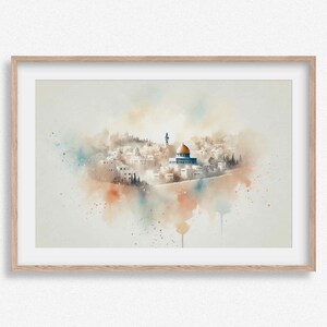 Ethereal Jerusalem | Digital Download | Jesus Art, Bible Wall Art, Christian Faith, Oil Painting watercolor painting #298
