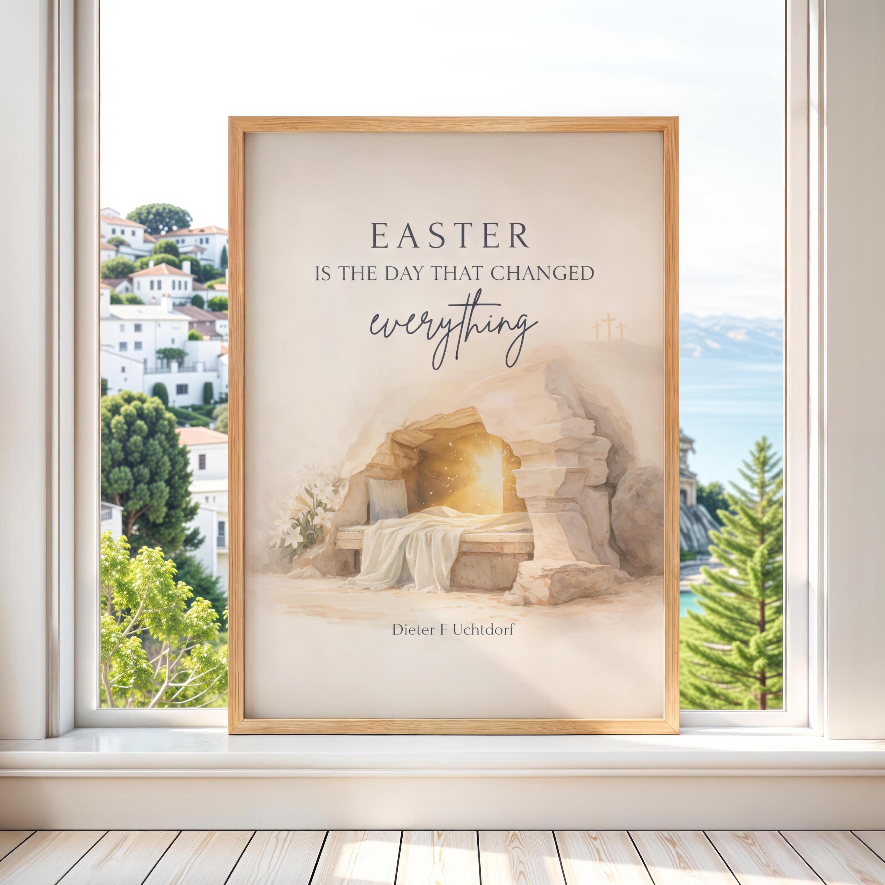 Easter is the Day That Changed Everything Print | Empty Tomb Watercolor ...